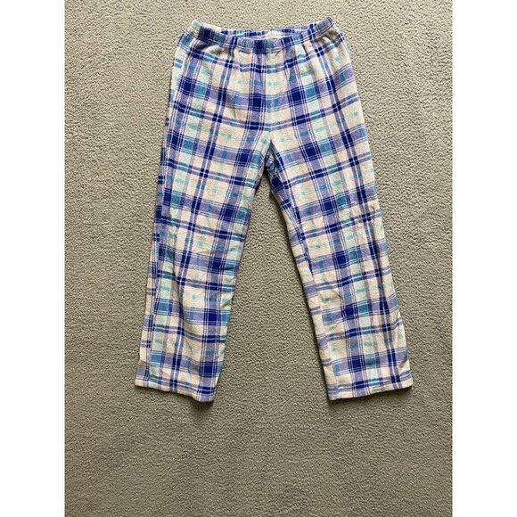 Pink K Women's Plush Plaid Pajama Pants Sleepwear M - Picture 2 of 9